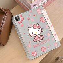 1 件 Sanrio Hello Kitty 粉色樱花 iPad 保护套，温和可爱设计，Y 型折叠高透明亚克力平板电脑保护套，适用于 11 英寸 iPad Pro M4/13 英寸 iPad Pro M4/iPad 第 10 代/MatePad Pro/Pad 5/6，一体式 PU 皮革，带自动睡眠/唤醒功能，防震防刮屏幕保护膜，带笔槽和防弯曲设计。 - 彩色 - 查看 4
