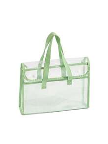 1 حقيبة ملفات شفافة كبيرة السعة مقاومة للماء، حقيبة تخزين ملفات قابلة للتوسيع، حقيبة ظهر طلابية مقاومة للماء من البي في سي، منظم مكتبي لأدوات الكتابة، مناسبة للمكتب والطلاب والتخزين الخارجي، مناسبة للأعراس والذكرى والتخرج - سطح، إغلاق ذاتي الإحكام، عودة إلى المدرسة، لوازم مدرسية