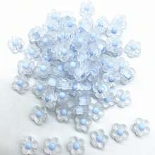 100颗/包 12毫米亚克力透明磨砂花珠串珠小雏菊彩色手链头饰手机链DIY散珠