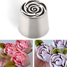 Boquillas de Relleno Rusas Extra Grandes - Juego de Boquillas de Acero Inoxidable, Adecuado para Decoración de Pasteles, Rosas y Magdalenas, Herramienta de Repostería Profesional - Multicolor - Ver 3