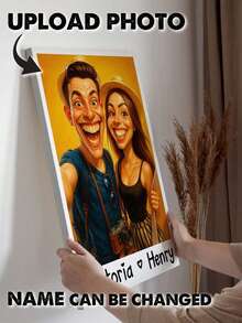 Caricature Wall Art For Funny Couples - Custom Cartoon Drawing From Photo - Personalized Photo Poster - As Shown - View 3