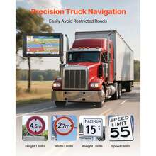 GPS Navigator For Car, 7 Inch Touch Screen 16GB GPS Navigation System With Built-In Dash Cam, Voice Turn-By-Turn Guidance, Speed And Red Light Warning, Custom Truck Routing, For Car Truck RV - 16GB With Dash Cam (7-inch) - View 2