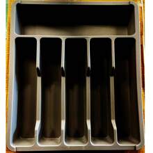 1pc Folding Multipurpose Cutlery Storage Box, Convenient Utensil Holder Tray With Drawer, Elegant & Expandable - Grey - View 11