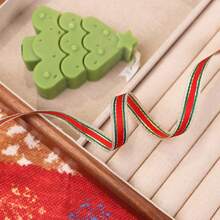 9 Meter/Rolle Weihnachts-Rot & Grün kariertes Satinband, goldgestreiftes Tricolor-Patchwork-Kantband, geeignet für DIY Weihnachtsbasteleien, Geschenkverpackung, Weihnachtskränze, Feiertags-Dekorationen - Verschiedenfarbig - Übersicht 9