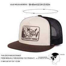1Piece Men Letter Bull's Head Embroidered Hip Hop Hat Mesh Hat Outdoor Adjustable Sunscreen Leisure Hat Spring Autumn Travel Tourism Beach Vacation - 彩色 - 查看 2