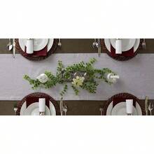 DII Chambray Kitchen Tabletop Collection Gray 14x72 Table Runner - Grey - View 8