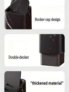 Marmor Mülleimer, Haushalt 2025 Neuer Mülleimer, Haushalt Wohnzimmer Badezimmer Küche Schlafzimmer Kipp Mülleimer, Toilettenpapierkorb, Hotel Homestay Luxuriöse hochwertige Großraum Papierkorb, Neuer Homestay Hotel Abdeckmülleimer