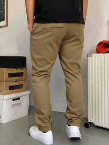 Pantalón gabardina hombre 334 – Kaki, Gris Oxford y Negro loneta de alta calidad, con pretina forrada y vivos traseros funcionales. Diseño elegante y resistente, ideal para ocasiones casuales o formales. - Caqui - Ver 1