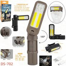 AGUILAMEX Multifunction Flashlight For Hand And Head Magnetic Rechargeable Lamp Easy To Hold In Different Places, White And Red Light With 4 Switching Modes, Adjustable Between Multiple Angles For Multi-Scenario - Khaki - View 9