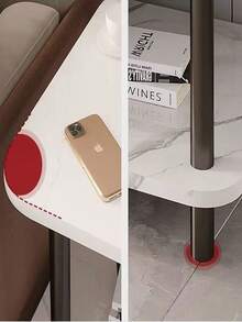 Mesas De Centro Mesas Laterales Mesa Auxiliar Cuadrado Minimalista Moderno Mesas De Noche Buró Para Recámara Minimalista Con Estantes - Blanco - Ver 6