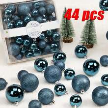 44 Stück/Box Weihnachtskugeln, kugelförmige Dekorationen. Weihnachtsbaum Zweig Dekor Kugeln, funkelnde Kugeln für Partys, Hängedekoration für Tür und Fenster. Für Weihnachten, Heim-Party Dekoration, Heim-Dekoration, Weihnachtsdekorationen, Raumdekoration, Winter