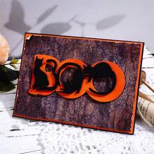 1 قطعة قالب معدني لقص خلفية "BOO Wishes" لصناعة البطاقات، قالب قص معدني لألبوم التذكارات، يومية، بطاقة تهنئة، تقطيع وتضريب الورق والديكور