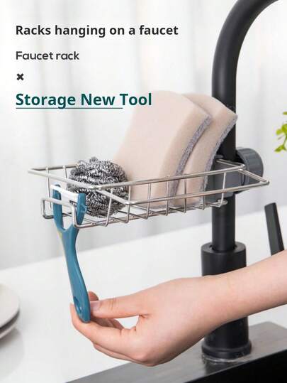 1 szt. stojak na kran, stojak na odpływ zlewu ze stali nierdzewnej, kuchnia domowa, stojak na ściereczki do łazienki, stojak na odpływ gąbki do naczyń, stojak na ściereczki do zlewu bez perforacji, stojak na zlew kuchenny ze stali nierdzewnej, stojak na odpływ zlewu ze stali nierdzewnej, stojak na odpływ zlewu z gąbką do naczyń, kosz wiszący, mydelniczka