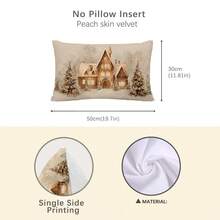 1 pezzo Federa per cuscino in peluche con stampa di una casa di pan di zenzero vintage e un albero di Natale, dimensioni 30*50cm/40*60cm, adatta per la decorazione natalizia e invernale della stanza, decorazione moderna per il divano e il soggiorno, decorazione per feste, regalo