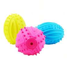 TPR Rugby Ball Dog Toy, Puppy Chew Squeaky Ball, Corgi & Medium Dog Pet Teething Chew Training Toy, Durable Realistic Barking Sound Fetch Toy