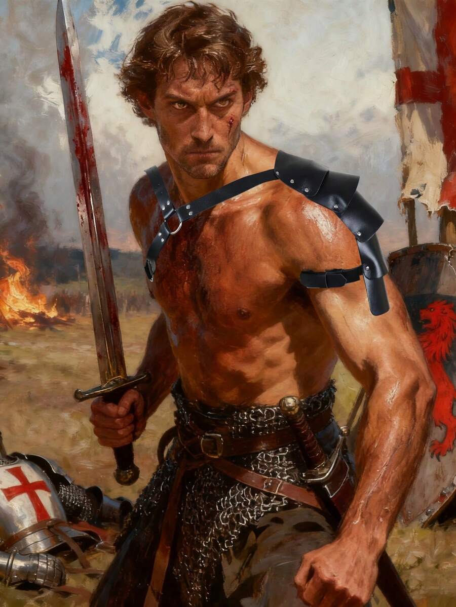 1 pieza Capa de hombro artificial de cuero de estilo medieval renacentista de caballero guerrero, accesorio de disfraz para juegos de roles en fiestas, disfraces de Halloween, para todo el año