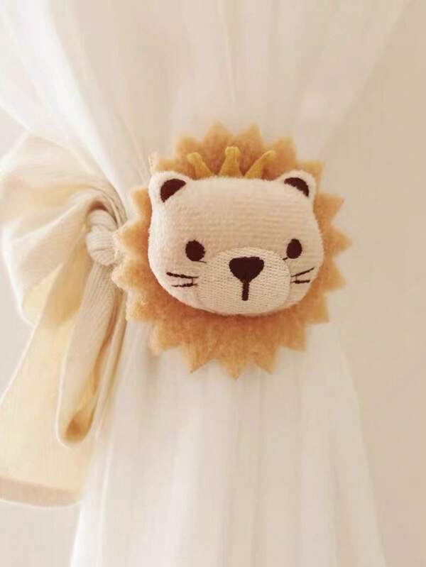 2 Stück 3D Cartoon Tier Vorhang Raffhalter, Polyester ohne Bohren verstellbare Vorhangclips, geeignet für Wohnzimmer, Schlafzimmer, Heimdekoration - kreative Tier Design Clips, verleihen Ihrem Zuhause Gemütlichkeit