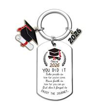 2025/2026 届独特毕业钥匙扣礼物，适合他/她、大学/高中/硕士学位毕业生，鼓舞人心的“你做到了”钥匙扣礼物，适合毕业生，银色
