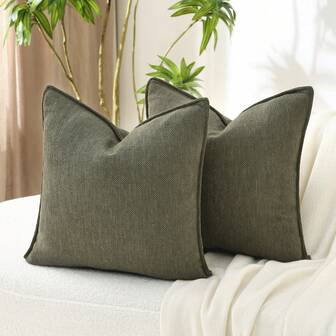 1 件（无枕芯）黑色雪尼尔抱枕套，设计优雅，柔软奢华的装饰抱枕，适用于沙发、床和家居装饰，圣诞靠垫套