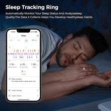 NEXUS Smart Ring For Women & Men, Health Monitoring Ring With Heart Rate, Blood Oxygen,Blood Pressure, IP68 Waterproof Fitness Ring, Sleep Monitoring For IPhone And Android, No APP Fee,Ideal For Sleep/Travel/ Outdoor,Birthday/ Anniversary /Couple Gift,Free Shipping - Silver - View 8