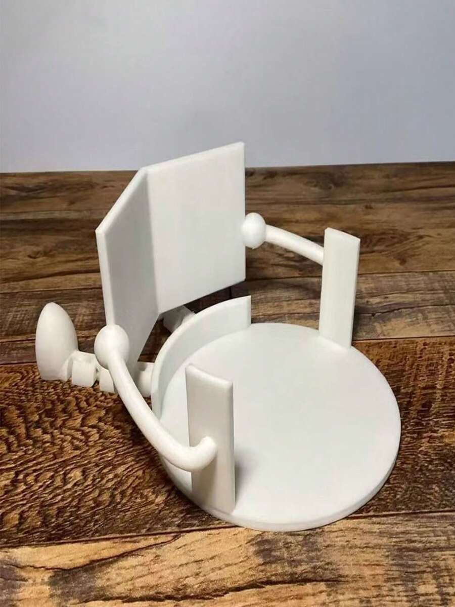1pc Toilet Reading Paper Towel Holder / Bathroom Toilet Funny Tissue Rack / Home Decor 3D Printed Creative Reading Man Toilet Paper Holder / Living Room Funny Storage Tissue Rack 3D Printed Decor - Multicolor - View 1