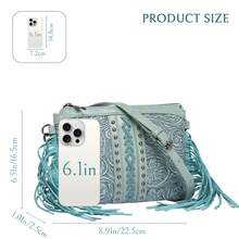 Stylowa, pojemna torebka damska na ramię z frędzlami z poliuretanu – wielokomorowa konstrukcja w stylu vintage, boho i western, ozdobiona frędzlami, nitami i kunsztownym wykonaniem. Uniwersalna torba na ramię/na ramię z odpinanymi, regulowanymi paskami. Idealna na zakupy, zajęcia na świeżym powietrzu, podróże i wyjścia. Idealny prezent dla rodziny i przyjaciół.