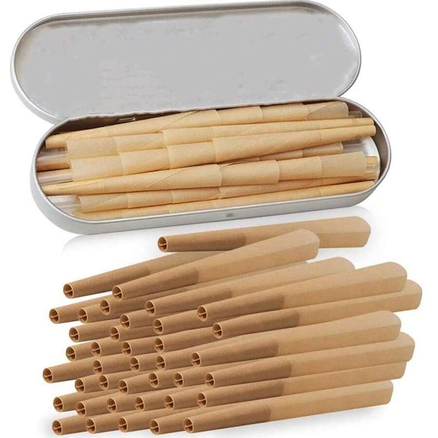 40pcs Pre Rolled Cone | Rolling Papers Cones | (3inch/78mm) | Pack | 78mm Slow Burning Brown Rolling Papers