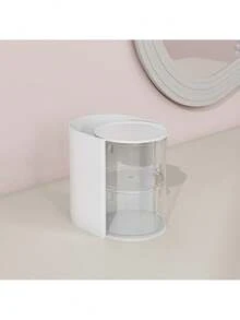 Caja de almacenamiento giratoria de varios niveles, estantería de almacenamiento para mesa, tocador, soporte para lápiz de cejas, soporte para bolígrafos, compacto de polvo, caja de cajones, pasador de pelo, caja de almacenamiento para diademas, caja de exhibición a prueba de polvo, peine, gafas, cepillo, lápiz, caja de pelo de plástico simple y práctica. - Multicolor - Ver 13