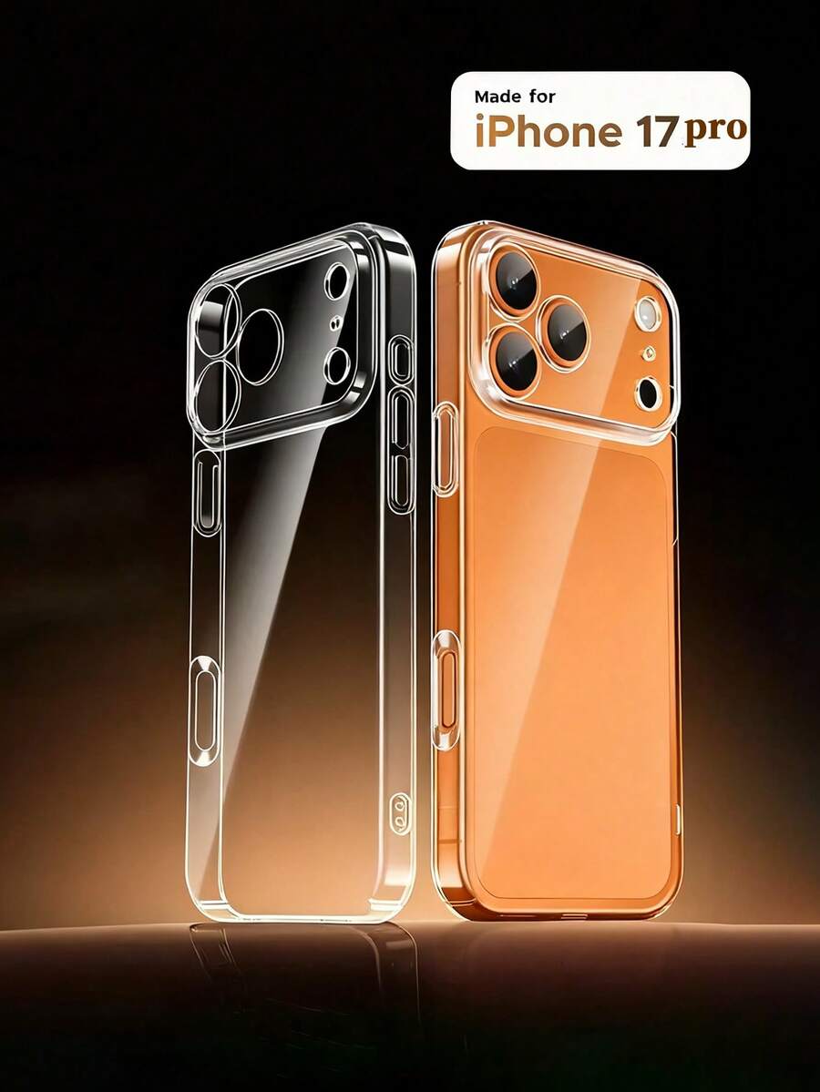 Minimalist Solid Color Material Transparent Thick Anti-Drop Lens Protection Basic Phone Case Compatible With IPhone 17/17 Air/17 Pro/17 Pro Max/16 Pro Max/16/16 Pro/16 Plus/16E/15/15 Plus/15 Pro/15 Pro Max/11/12/13/14 Pro Max/XS/XR/11 Pro/11 Pro Max/12 Pro/12 Pro Max/13 Pro/13 Pro Max/7 Plus/14 Pro/14 Pro Max/14 Plus/7 Plus/8 Plus/8/SE2/13 Mini/12 Mini Soft Spring Easter Gift Birthday Anniversary Party - Clear - View 1