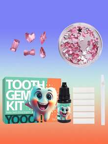 Kit com 100 Mini Joias Dentárias de Resina para Fazer Bijuterias DIY - Kit Inicial para Criar Joias Dentárias da Moda (SEM LUZ UV)
