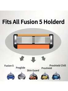 6 层 - 男士手动安全剃须刀，配有 1 个手柄和 8 个刀片，包括可更换刀片，使用时不留痕迹，剃须干净无残留，适合家庭和旅行使用 - 彩色 - 查看 3