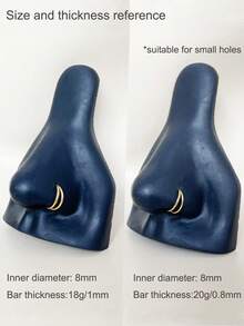 1pc 18g/20g Stainless Steel Double Line Nose Ring Septum Hoop Nose Ring Lip Ring Earring Conch Piercing