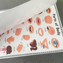 Lachilly 2 plakaty edukacyjne dla maluchów – części ciała, przedszkole, plakaty do nauki języka angielskiego, zabawki sensoryczne dla maluchów, edukacja domowa, dekoracje ścienne do klasy, format A4, 28,5 x 21 cm