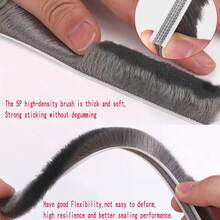 1pc 5m/10m Self-Adhesive Pile Weather Stripping Seal For Sliding Windows And Door Frames,Weather Stripping Door Window Seal Strip, Brush Weather Stripping, Neat Pile Self Adhesive Seal Strip For Windows Door, Brush Weatherstrip For Soundproofing, Windproof, Dustproof, Stronger Stickiness, Suitable For Doors Windows Cabinet Doors, 0.35 Wide X 0.2 Inch Thick, Gray - Grey - View 3