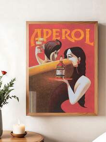 1pc Retro Art, Aperol Wall Art, Vintage Poster Art, Bar Decor, Beverage Print Ideal Gift, Bedroom Decor, Living Room Decor, Office Decor, Dining Room Wall Decoration, Kitchen Decor, Study Room, Corridor, Dormitory Decoration, Bathroom Decor,Ideal Gift For Friends, Wall Arts, Wall Decor, Home Decor, Room Decor, Canvas Wall Art, Posters, Wall Art With Frame, Optional Frame ﻿ ﻿ ﻿ ﻿