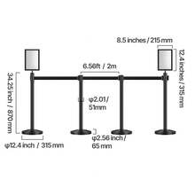 Stanchion Post, 8 Pcs Crowd Control Barrier With 8 Retractable Belts & 2 Sign Holders, Carbon Steel Stanchion Post Queue With Sand Injection Hollow Base For Theater, Party, Wedding, Exhibition - 8 Pcs - View 10