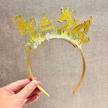 1pc2026 New Year Hair Clips - Happy New Year Party Headbands For New Year's Eve, Creative Photo Props