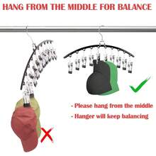 VASA NAMA 2 pcs Soportes Organizadores de Sombreros con Rotación de 360°, Perchas para Sombreros de Clóset, Estantes para Sombreros para Gorras de Béisbol, Organizador de Leggings para clóset - 1 - Ver 2