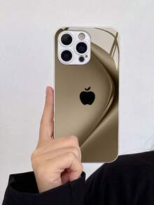 1 件装极简商务风格银色手机壳，带有苹果图案，渐变曲线设计，高清玻璃手机壳，防摔，男女通用，兼容 Apple 17/16 Pro Max/15 Pro/14 Pro Max/13 Pro Max/16 Pro 保护壳/15 Pro Max/12 Pro Max/11/XS Max/7 Plus 和 Apple 13 防摔保护壳。 - 棕色 - 查看 4