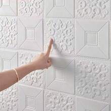 20/50pcs 3D Floral Wall Stickers - Easy Installation, High Quality & Waterproof Foam Boards, Suitable For Kitchen, Bathroom, Living Room Decor