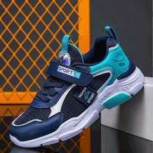 Zapatillas deportivas para niños zapatillas de running para niños grandes y medianos con malla transpirable ideal para el verano - Azul - Ver 2