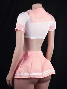 Flirty & Sweet Schoolgirl Style Lingerie Set - Easy-Access Design, Pure Aesthetic (JK Inspired) - 粉色 - 查看 3