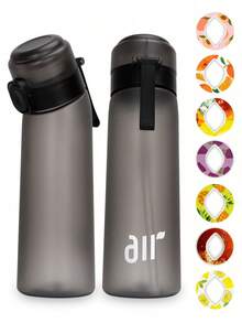 1 件水果香味水瓶，运动水瓶入门套装饮水瓶，户外运动水杯，带 1 个随机椭圆形水果香环，适用于健身房和户外礼物 - （调味荚仅改善嗅觉，不改变味道）不会改变水的味道，只会使其闻起来芬芳