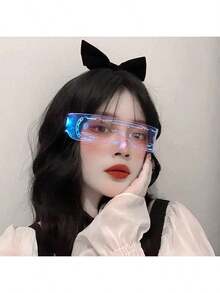 1 Stück 2025 Neuankömmling - Punk Stil LED blinkende Brille, Cosplay Requisite, Bar/Party Dekoration, Geburtstags/Weihnachts/Oster Geschenk