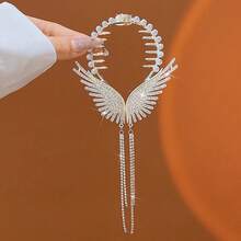 1pc Rhinestone Decorated Scrunchie With Tassel, Multi-Style Hair Claw Clip For Bun, Ponytail, Elegant & Luxurious Hair Accessory, Claw Clips, Hair Claws, Hair Slide, Hair Barrettes