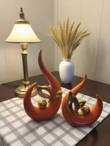 1pc Platinum Home Decor Features Ceramic Statue Abstract Sculpture Center Ornament Mid-Century Modern Dining Table Coffee Table Decor Living Room Tabletop Shelf Dining Room Kitchen, Modern Home Decor For Living Room, Bedroom Center Ornaments