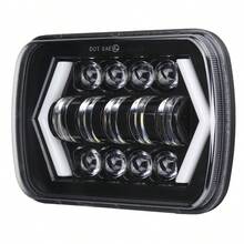 1pc AURUM BEAM 7-Inch Square Truck LED Headlight With Arrow Dual-Color Daytime Running Light, Suitable For Off-Road Vehicles, Motorcycles, Trucks, And Cargo Trucks Modification - 7 INCH - View 2