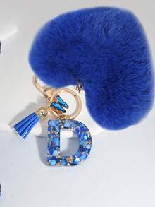 Chaveiro com Letra de A a Z, Chaveiro de Resina com Coração Azul e Bola de Pelúcia Azul, Design de Coração, Pingente de Corrente, Decoração Pendente para Mochila, Decoração Pendente para Carro, Presente para Mulheres e Meninas, Presente do Dia dos Namorados, Pingente de Bolsa, Natal, Presente de Festa de Halloween, Leve e Durável - Ideal para Mulheres e Meninas, Transporte, Estudo, Férias, Piquenique, Camping, Atividades na Praia - Presente Perfeito para Dia das Mães, Amizade, Aniversário - Multicolorido - Visão 23