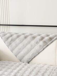 1pc Thick Warm Sofa Cushion Cover, Modern Simple Anti-Slip Plush Sofa Seat Pad, Dust-Proof Washable Sofa Slipcover, Soft & Colorfast, Pet-Friendly, Fits L-Shaped Sofa And 1/2/3/4 Seater Sofa, Suitable For Bedroom, Office, Living Room - Grey - View 7