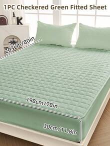 1pc Fitted Sheet, Bedding, Bed Sheet, Waterproof  Fitted Sheet, Skin-Friendly Mattress Cover, Soft And Comfortable Bedding For Bedroom, Room Decor, Halloween Decor, Christmas Decoration, 11.8 Inch Deep Pocket Cooling Breathable Quilted Fitted Sheet For All Seasons, For Single, Twin, Full, Queen And King Size, Solid Color Mattress Protective Cover, Dustproof, Comfortable And Machine Washable - 彩色 - 查看 41